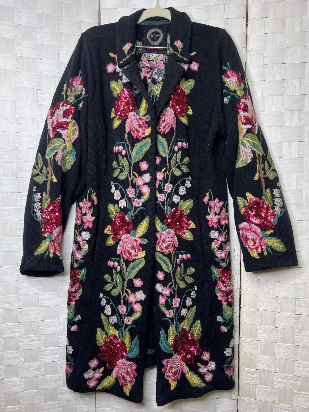 Johnny Was Biya Embroidered Floral Cardigan / Duster – Size Large